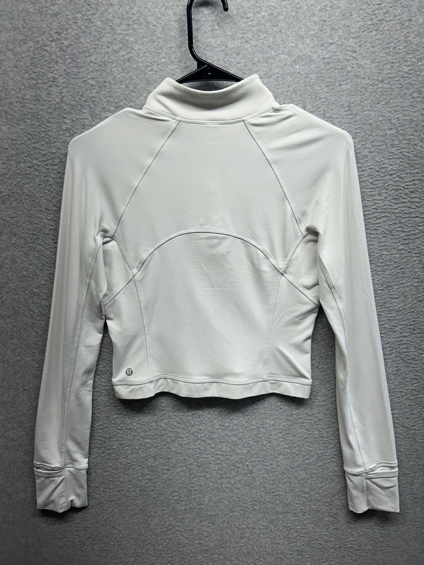 Lululemon Its Rulu Run Cropped Half Zip Size 6 (Square) Light Vapor