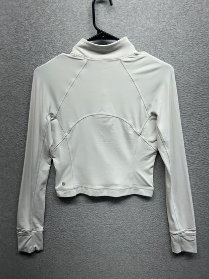 Lululemon Its Rulu Run Cropped Half Zip Size 6 (Square) Light Vapor