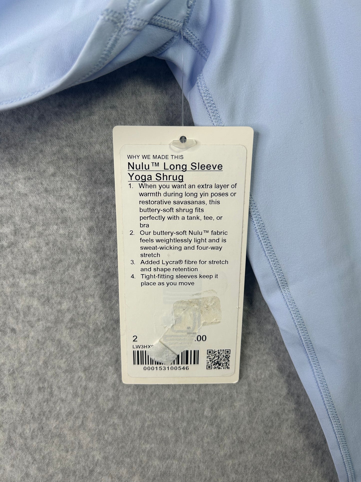 Lululemon Nulu Long-Sleeve Yoga Shrug Size 2 Windmill Blue