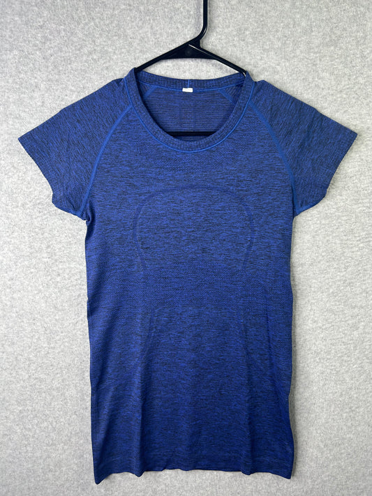 Lululemon Swiftly Tech Short Sleeve Crew Size 6 Heathered Sapphire Blue