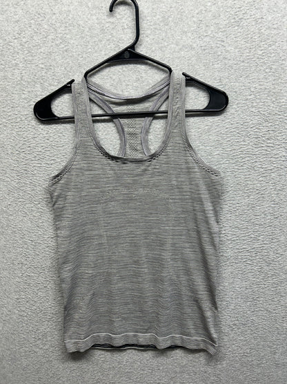 Lululemon Swiftly Tech Racerback Tank Top 2.0 Size 6 Tetra Stripe Asphalt Grey