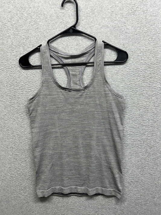 Lululemon Swiftly Tech Racerback Tank Top 2.0 Size 6 Tetra Stripe Asphalt Grey