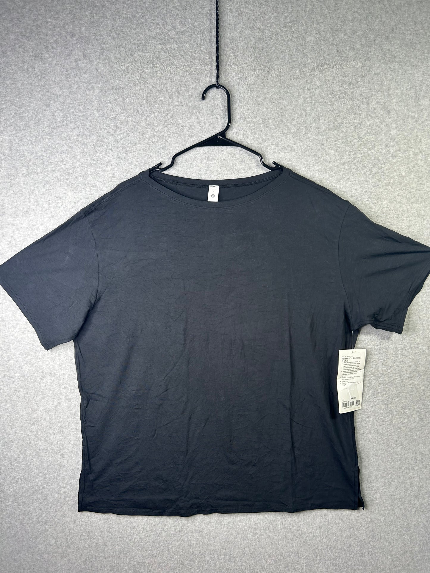 Lululemon Relaxed-Fit Boatneck T-Shirt Size 14 Black