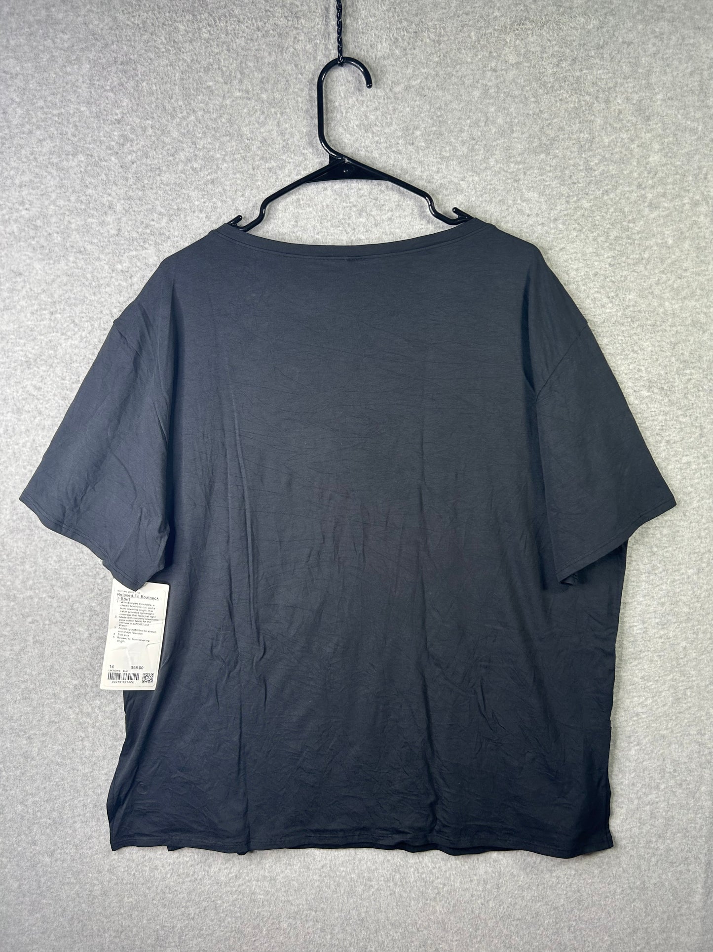 Lululemon Relaxed-Fit Boatneck T-Shirt Size 14 Black