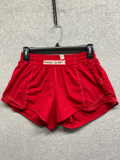 FLAWED Lululemon Hotty Hot Short II 4" Size 6 Dark Red