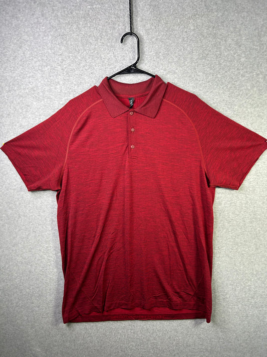 Lululemon Metal Vent Tech Polo Size XL Bold Red / Deep Rouge