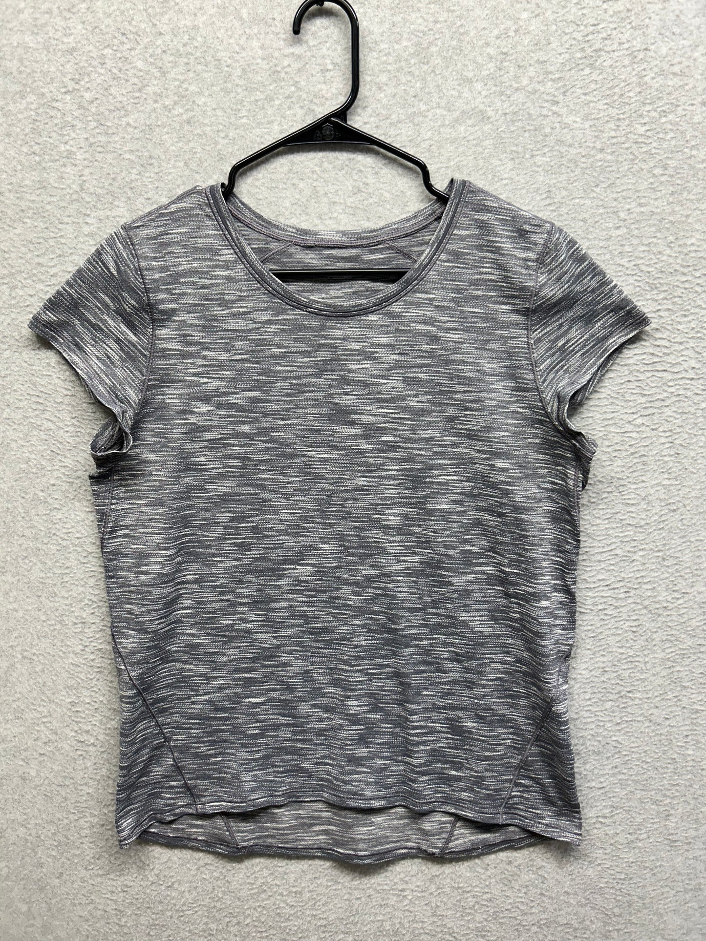 Lululemon Another Mile Short Sleeve Size 8 Tiger Space Dye Alpine White Dark Slate
