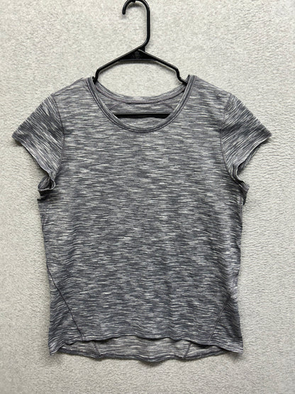 Lululemon Another Mile Short Sleeve Size 8 Tiger Space Dye Alpine White Dark Slate