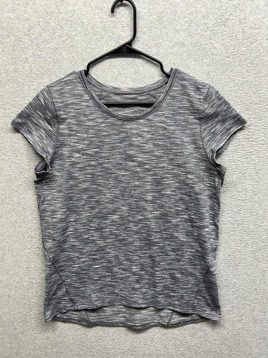 Lululemon Another Mile Short Sleeve Size 8 Tiger Space Dye Alpine White Dark Slate