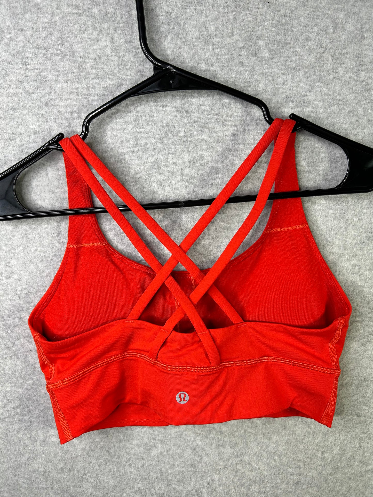 Lululemon Energy Bra Longline Size 8 Sqaure Dot Autumn Red