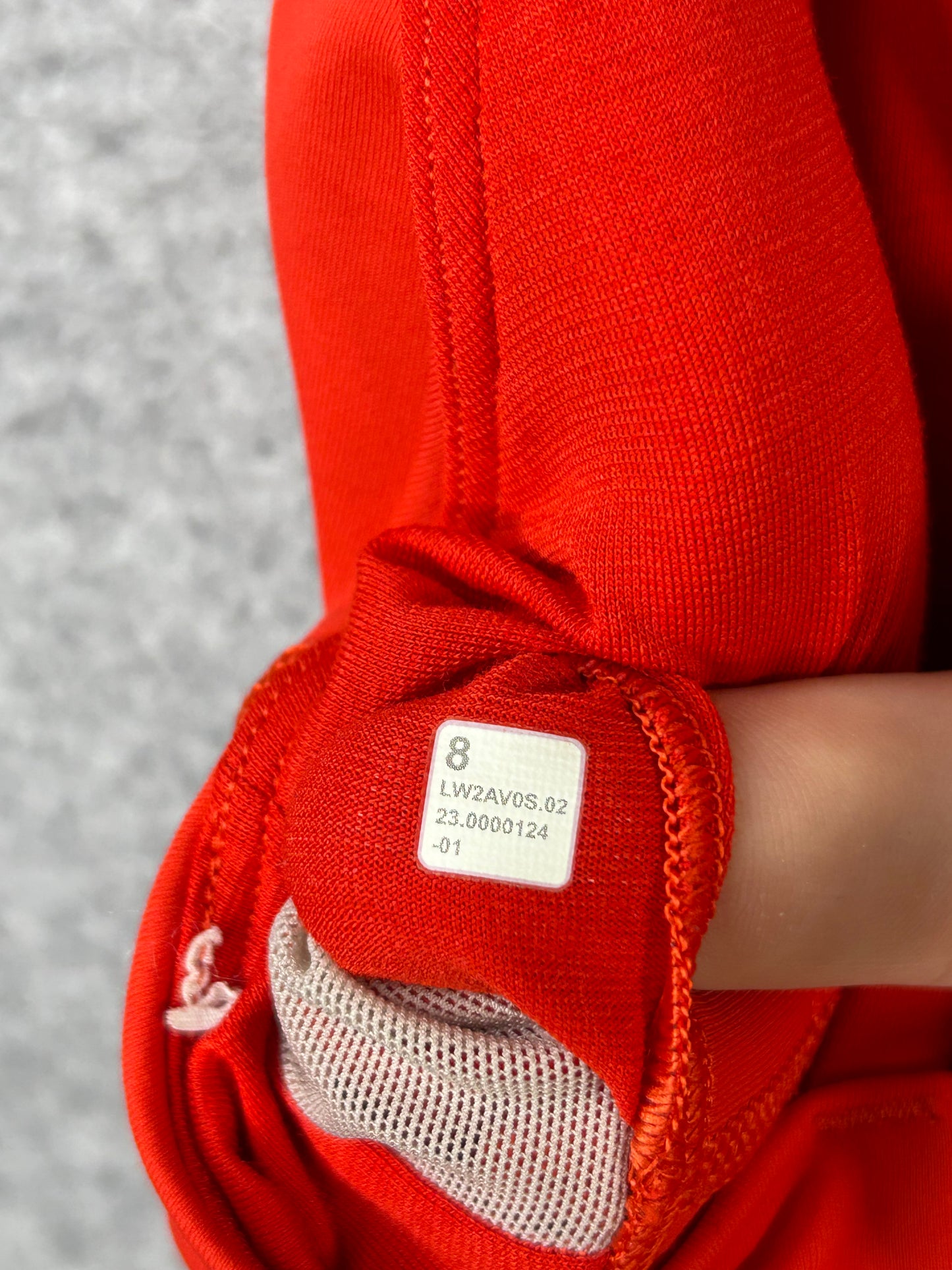 Lululemon Energy Bra Longline Size 8 Sqaure Dot Autumn Red