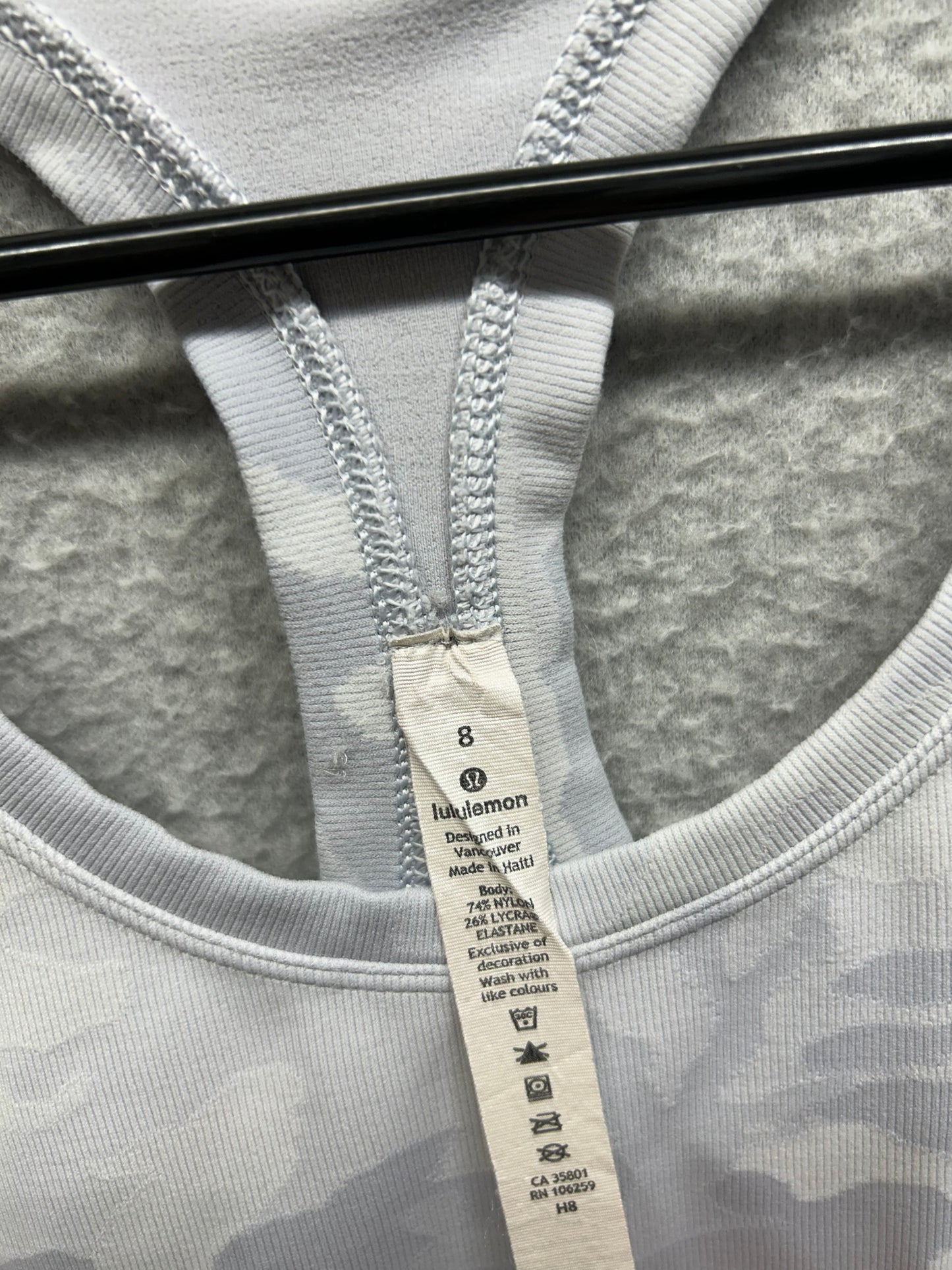 Lululemon Cool Racerback Size 8 Incognito Camo Jacquard Alpine White Starlight