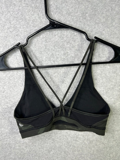 Lululemon Freely Flexed Bra Size 4 Incognito Camo Multi Gator Green / Black