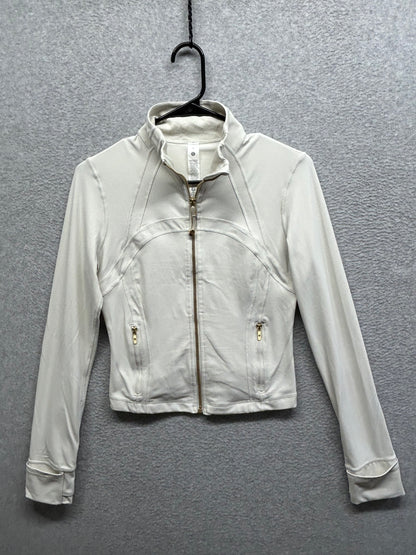 Lululemon Define Cropped Jacket Nulu Size 8 (Square) Light Ivory / Gold