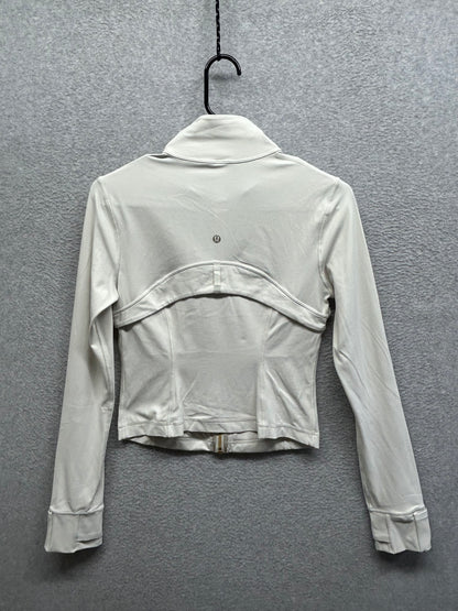 Lululemon Define Cropped Jacket Nulu Size 8 (Square) Light Ivory / Gold