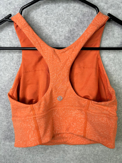Lululemon Wunder Train Long-Line Bra Size 4 Crunch Warm Coral
