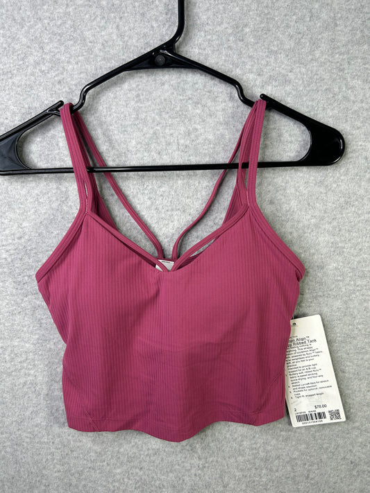 Lululemon Align Strappy Ribbed Tank Top Size 2 Washed Mauve