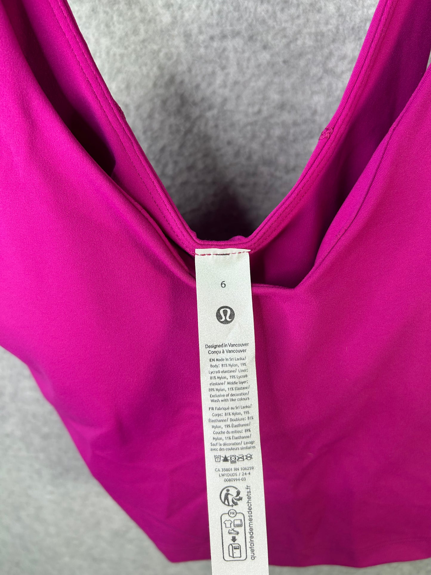 Lululemon Align Tank Top Size 6 Ripened Raspberry