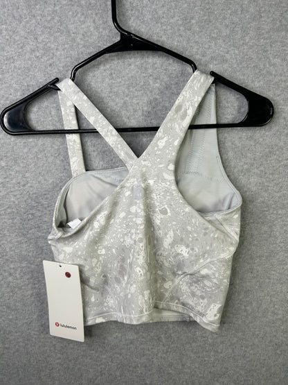Lululemon Everlux Asymmetrical Tennis Tank Top Size 2 Terrazzo Marble Silver Ice Multi