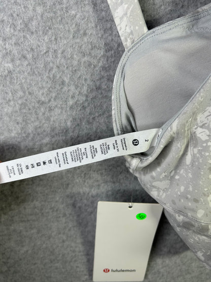 Lululemon Everlux Asymmetrical Tennis Tank Top Size 2 Terrazzo Marble Silver Ice Multi