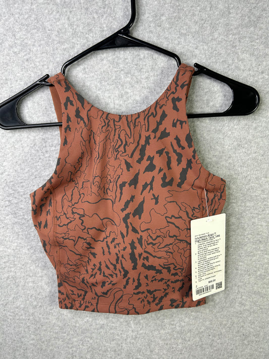 Lululemon Align High-Neck Tank Top Size 2 Camo Contour Jacquard Ancient Copper Graphite Grey