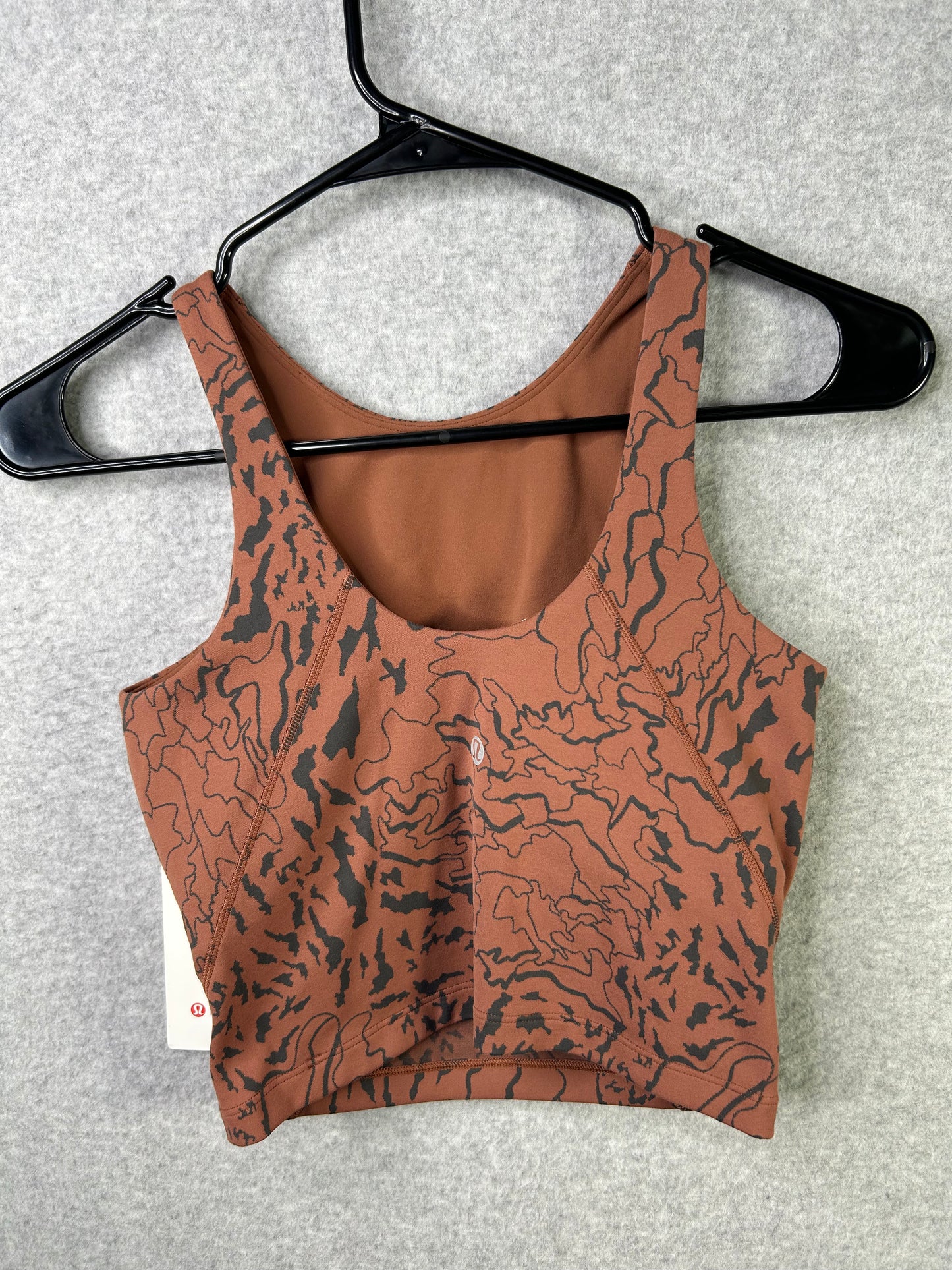 Lululemon Align High-Neck Tank Top Size 2 Camo Contour Jacquard Ancient Copper Graphite Grey