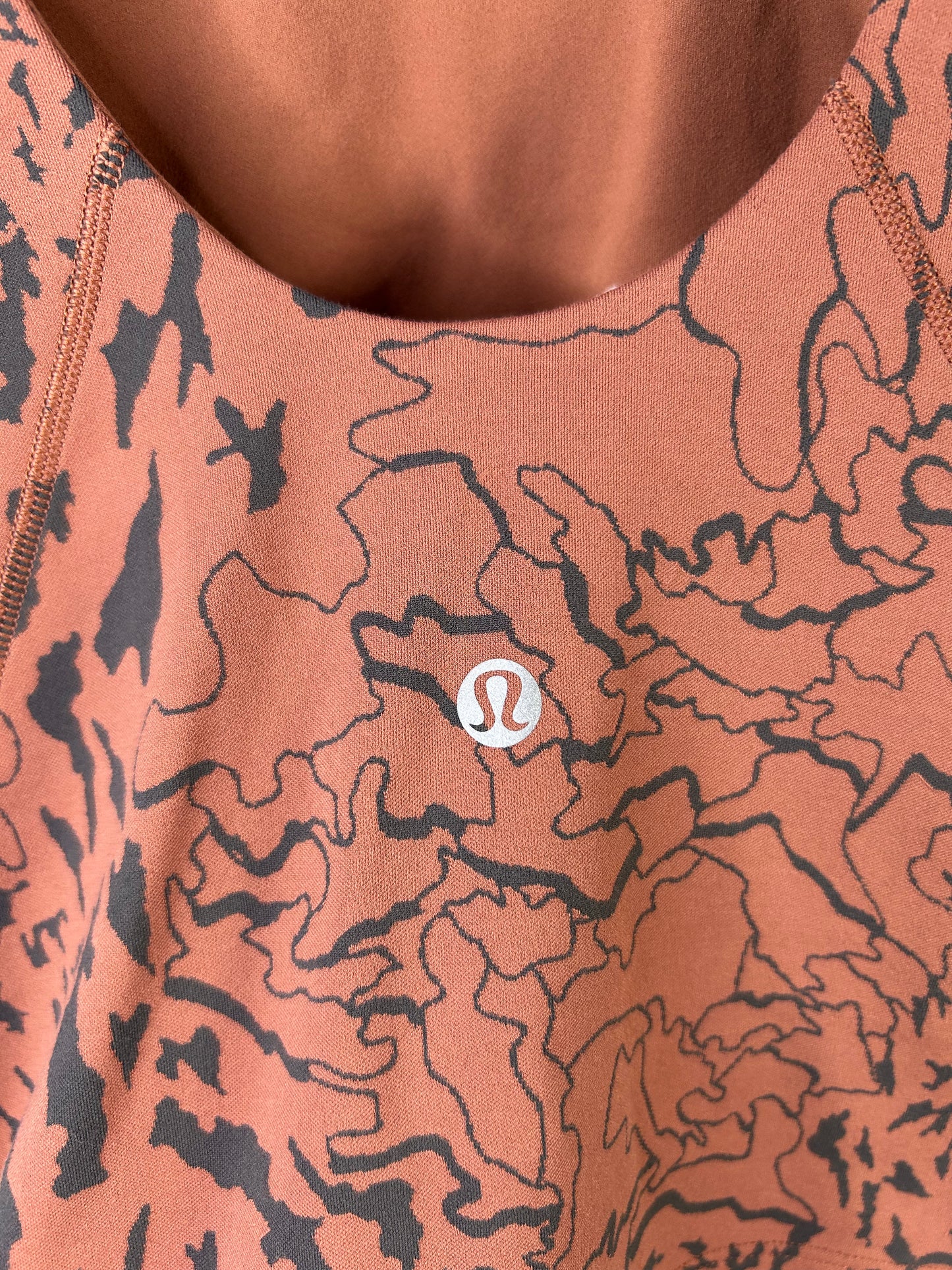 Lululemon Align High-Neck Tank Top Size 2 Camo Contour Jacquard Ancient Copper Graphite Grey