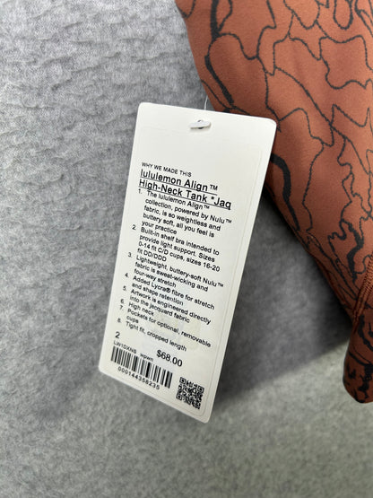 Lululemon Align High-Neck Tank Top Size 2 Camo Contour Jacquard Ancient Copper Graphite Grey