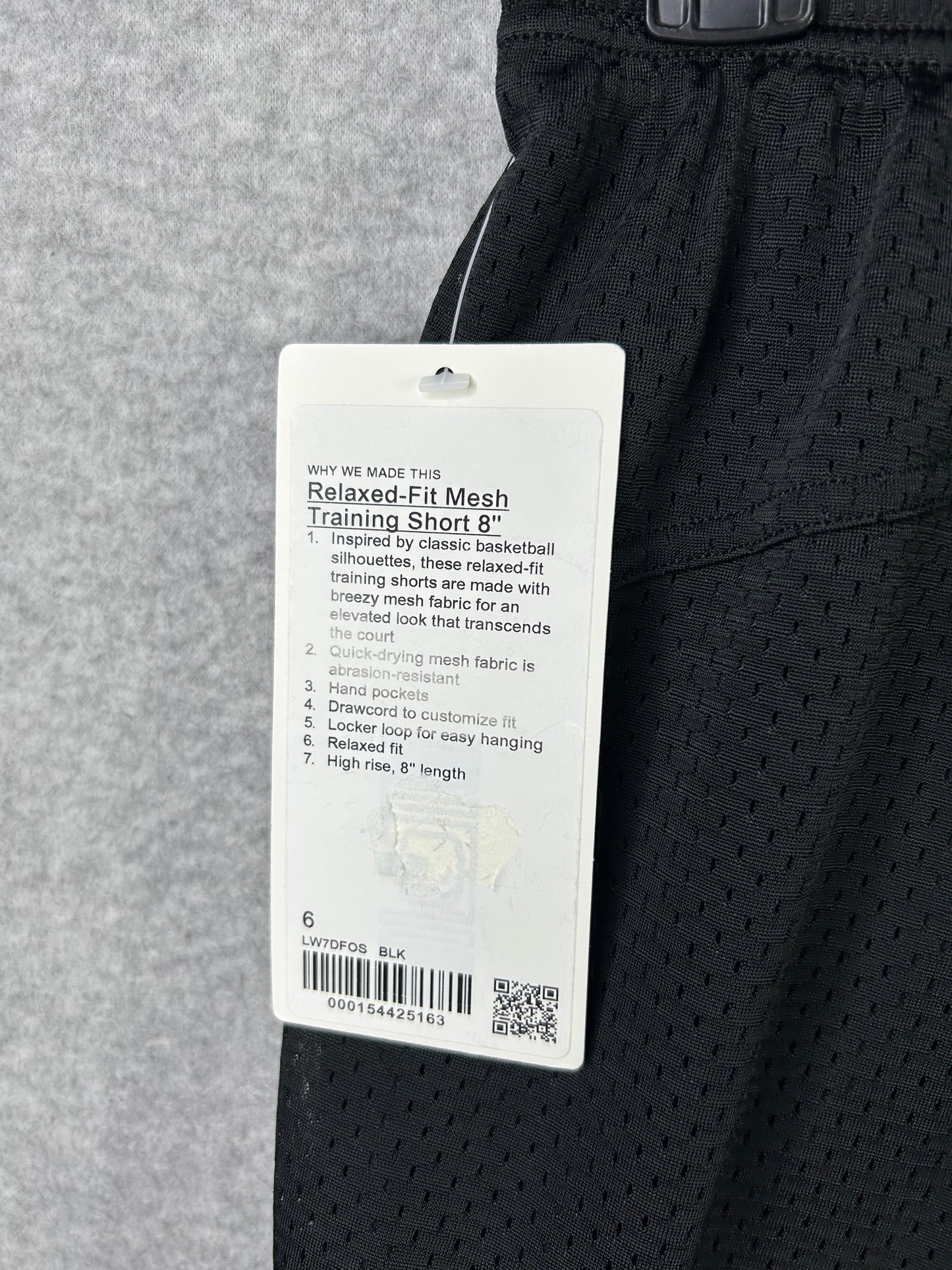 Lululemon Relaxed-Fit Mesh Training Short 8" Size 6 Black