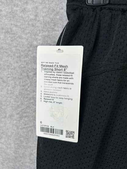 Lululemon Relaxed-Fit Mesh Training Short 8" Size 6 Black