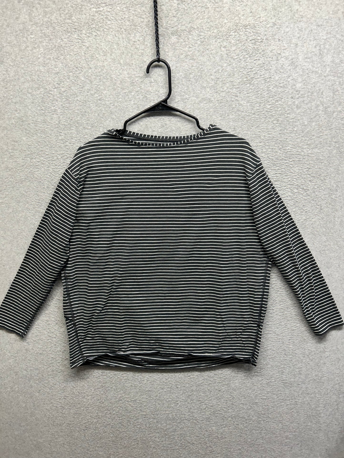 Lululemon Back In Action Long Sleeve Shirt Size 6? Yachtie Stripe Black Chrome