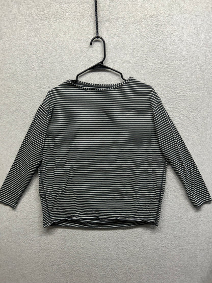 Lululemon Back In Action Long Sleeve Shirt Size 6? Yachtie Stripe Black Chrome