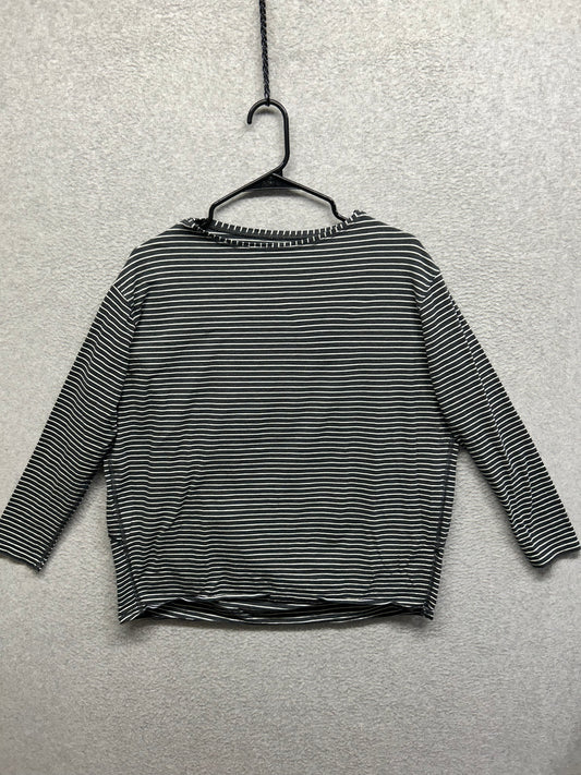 Lululemon Back In Action Long Sleeve Shirt Size 6? Yachtie Stripe Black Chrome
