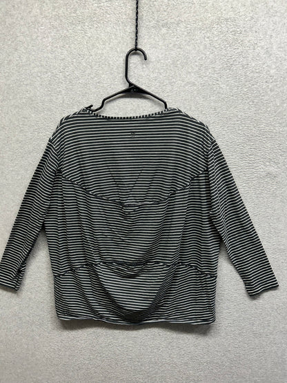 Lululemon Back In Action Long Sleeve Shirt Size 6? Yachtie Stripe Black Chrome