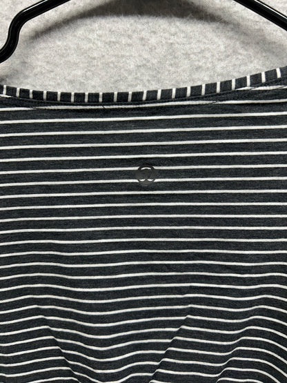 Lululemon Back In Action Long Sleeve Shirt Size 6? Yachtie Stripe Black Chrome