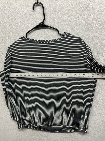 Lululemon Back In Action Long Sleeve Shirt Size 6? Yachtie Stripe Black Chrome