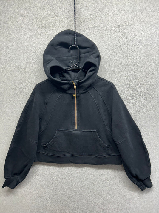 Lululemon Scuba Oversized Half-Zip Hoodie Size M/L (Square) Black | Gold