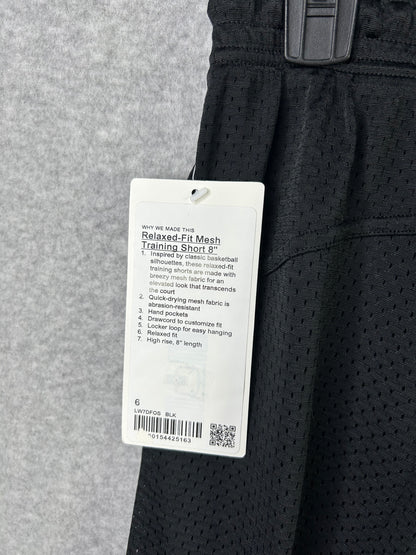 Lululemon Relaxed-Fit Mesh Training Short 8" Size 6 Black