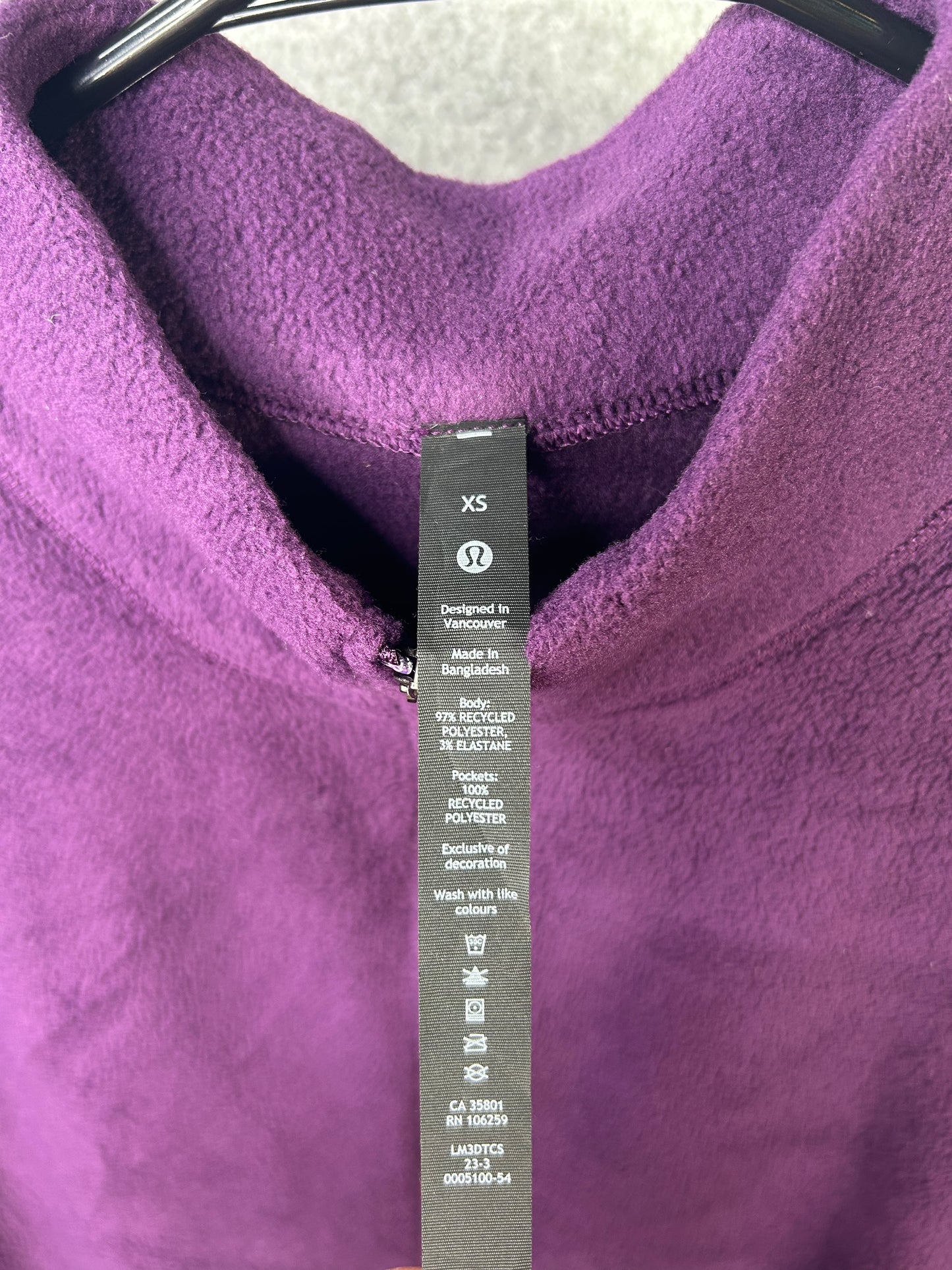 Lululemon Oversized-Fit Fleece Half Zip Mens Size XS Dramatic Magenta