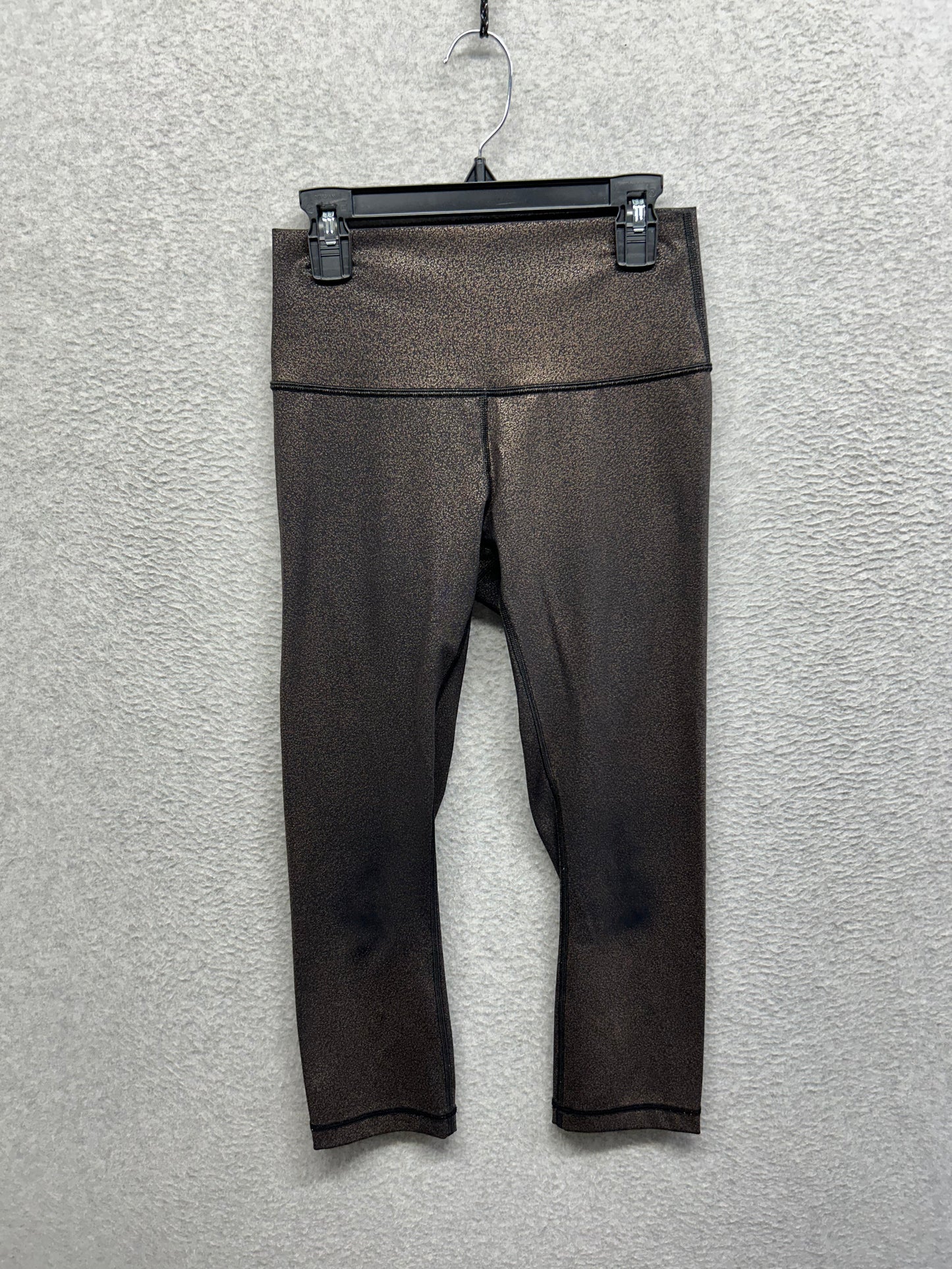 Lululemon Wunder Under Crop High-Rise Foil 21" Size 4 Luminosity Foil Print Black Copper Foil