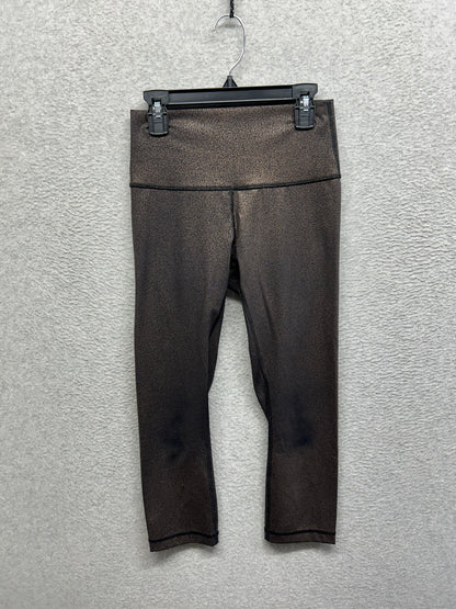 Lululemon Wunder Under Crop High-Rise Foil 21" Size 4 Luminosity Foil Print Black Copper Foil