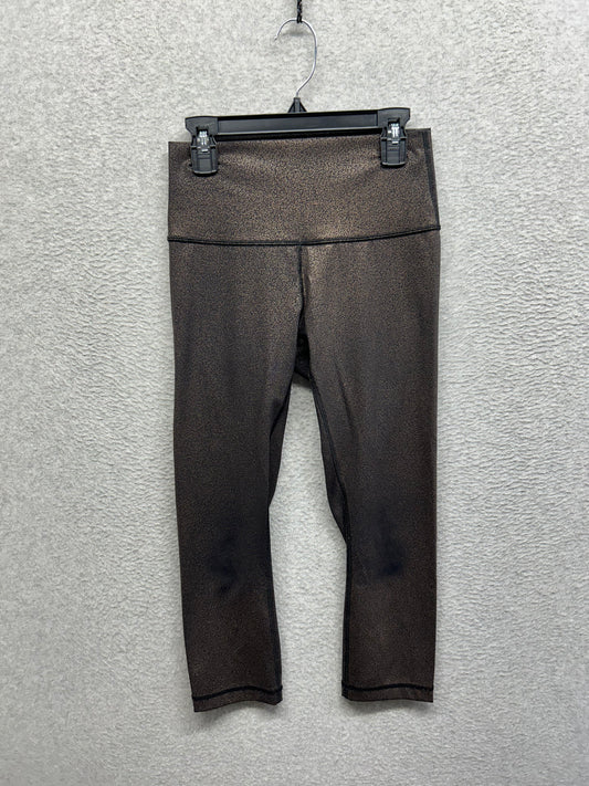 Lululemon Wunder Under Crop High-Rise Foil 21" Size 4 Luminosity Foil Print Black Copper Foil
