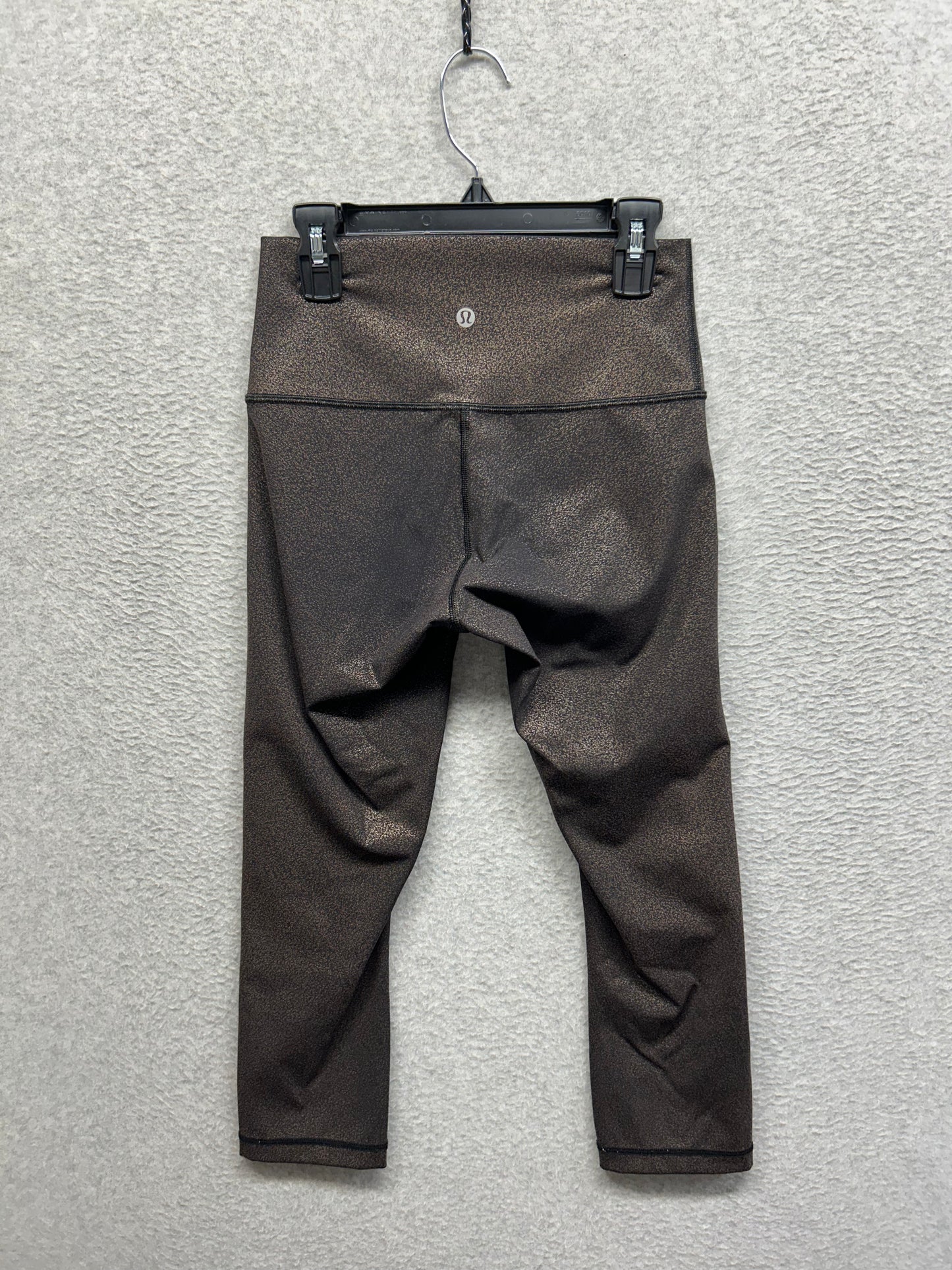 Lululemon Wunder Under Crop High-Rise Foil 21" Size 4 Luminosity Foil Print Black Copper Foil