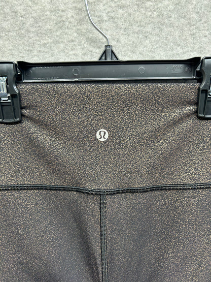 Lululemon Wunder Under Crop High-Rise Foil 21" Size 4 Luminosity Foil Print Black Copper Foil