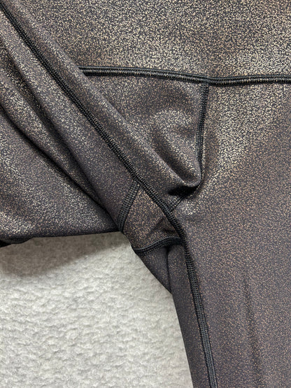 Lululemon Wunder Under Crop High-Rise Foil 21" Size 4 Luminosity Foil Print Black Copper Foil
