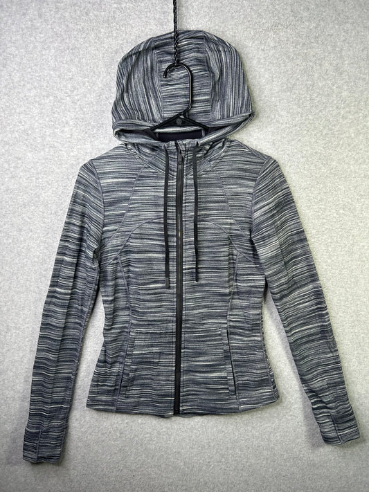 Lululemon Hooded Define Jacket Nulu Size 8 Heathered Black White