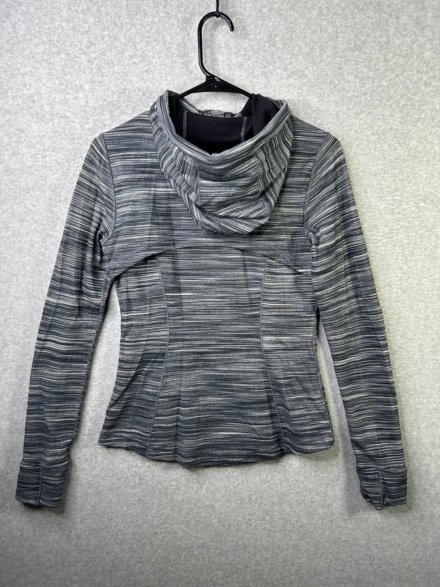 Lululemon Hooded Define Jacket Nulu Size 8 Heathered Black White