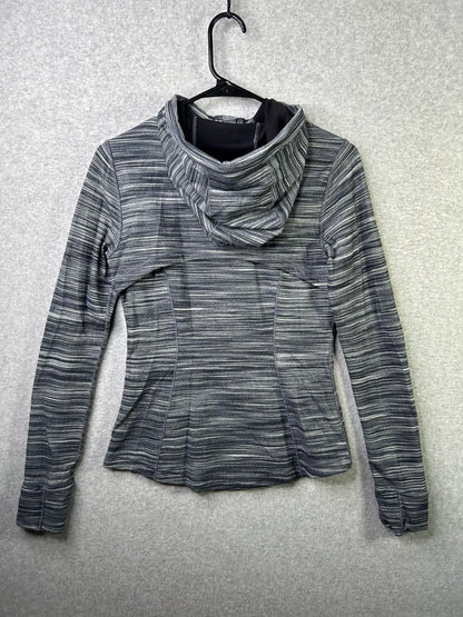 Lululemon Hooded Define Jacket Nulu Size 8 Heathered Black White