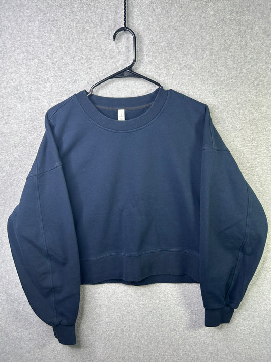 Lululemon Perfectly Oversized Crop Crew Size 10 True Navy