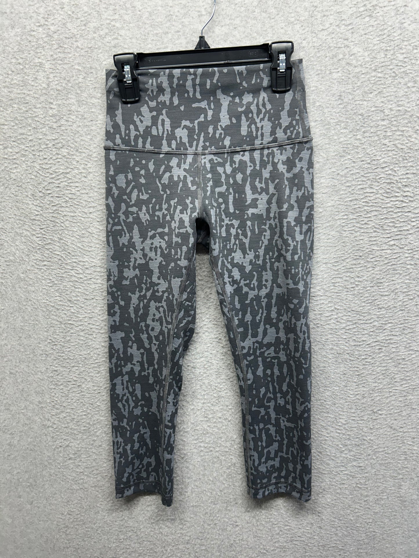 Lululemon Wunder Train High-Rise Crop 21" Size 4 Print Heathered PU Black Asphalt Grey